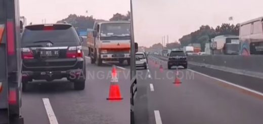 Viral Aksi Mengancam Nyawa Fortuner Menerobos Contraflow di Jalan Tol