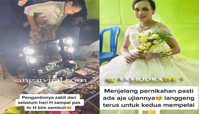 Papua - Makeup artist (MUA) ini viral usai mengunggah momen pengantin wanita di rias sambil sedang berbaring.